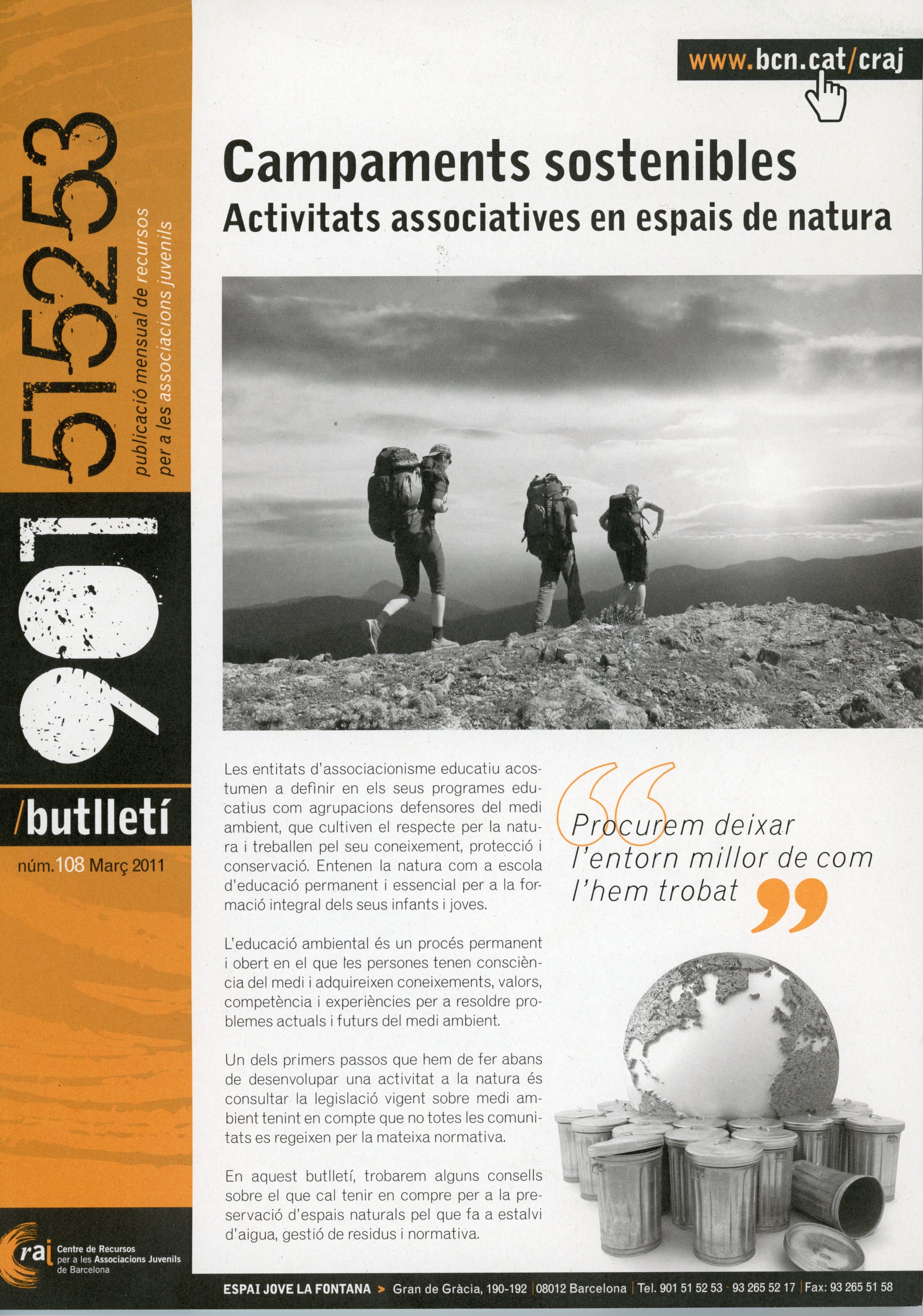 Campaments sostenibles : Activitats associatives en espais de natura - Portada